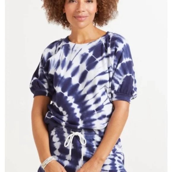 Z Supply Tops - Z Supply Gianna Terry Sweatshirt Tee Top Short Puff Sleeve Tie Dye Size L